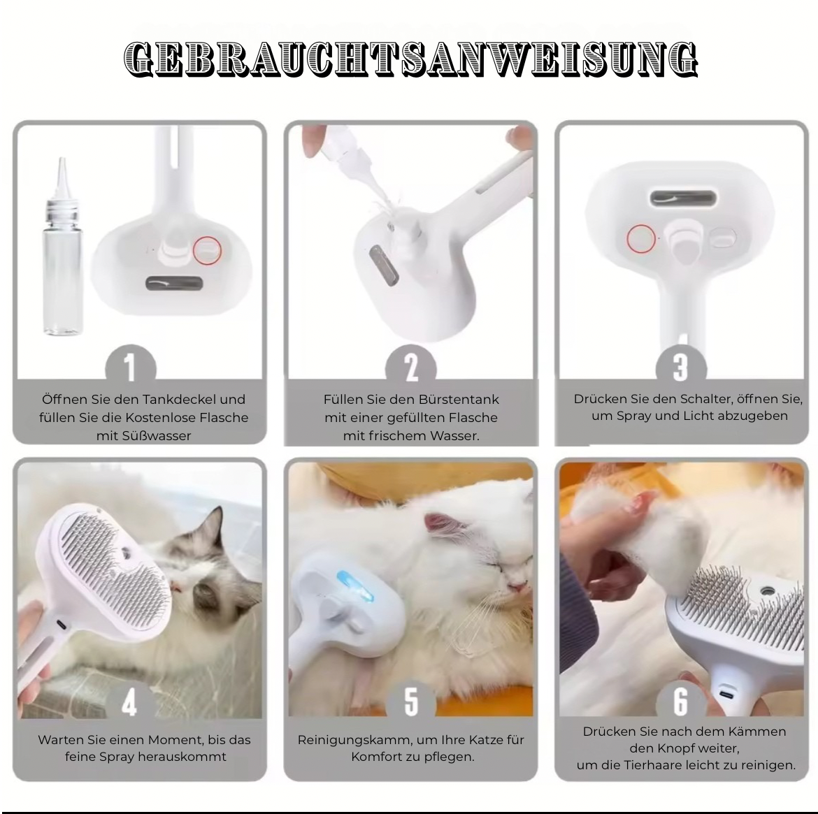 Fellaway Dampfbürste für Hund & Katze